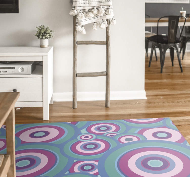 Colorful Circular Motifs geometric vinyl rug - TenStickers