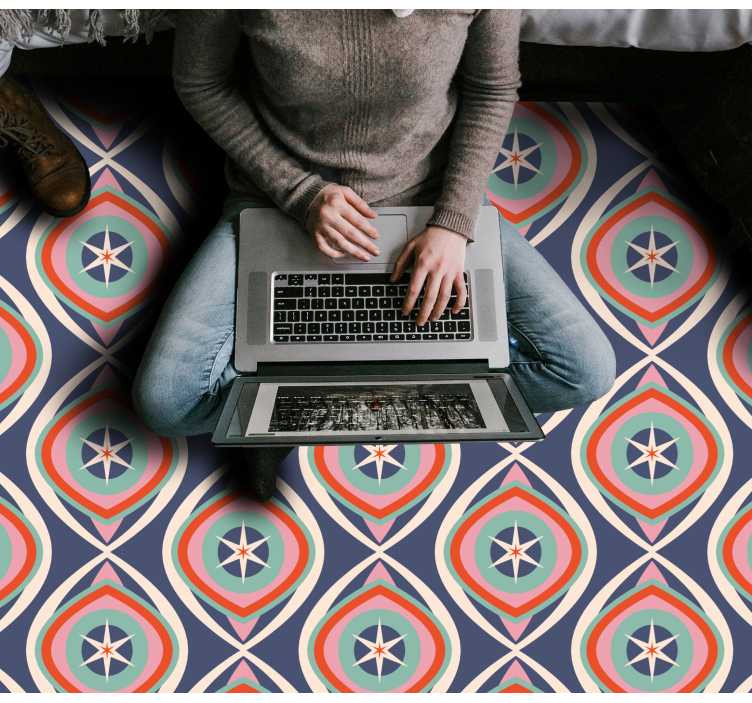 Colorful pattern medallion geometric vinyl rug - TenStickers