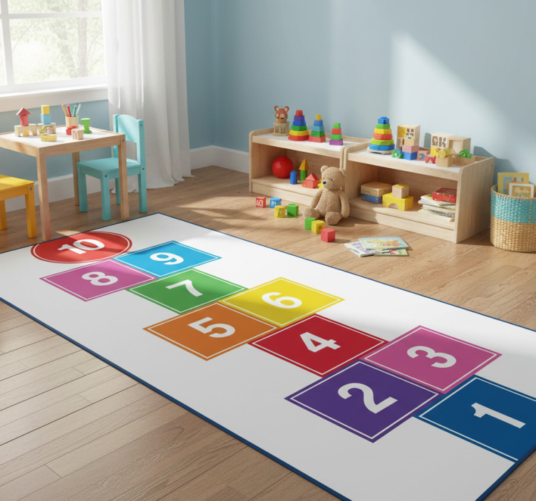 Colorful hopscotch game vinyl rug - TenStickers