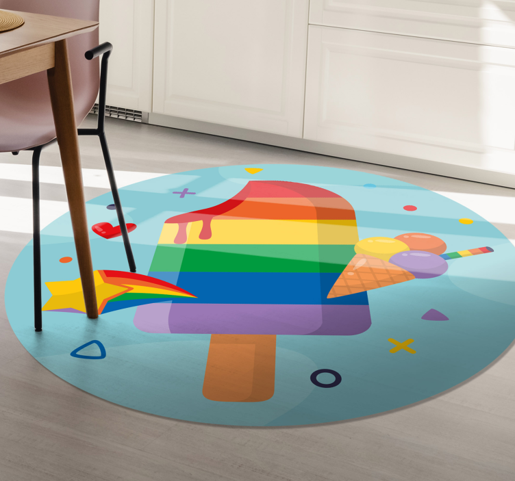 Colorful Ice Cream kids vinyl rug - TenStickers