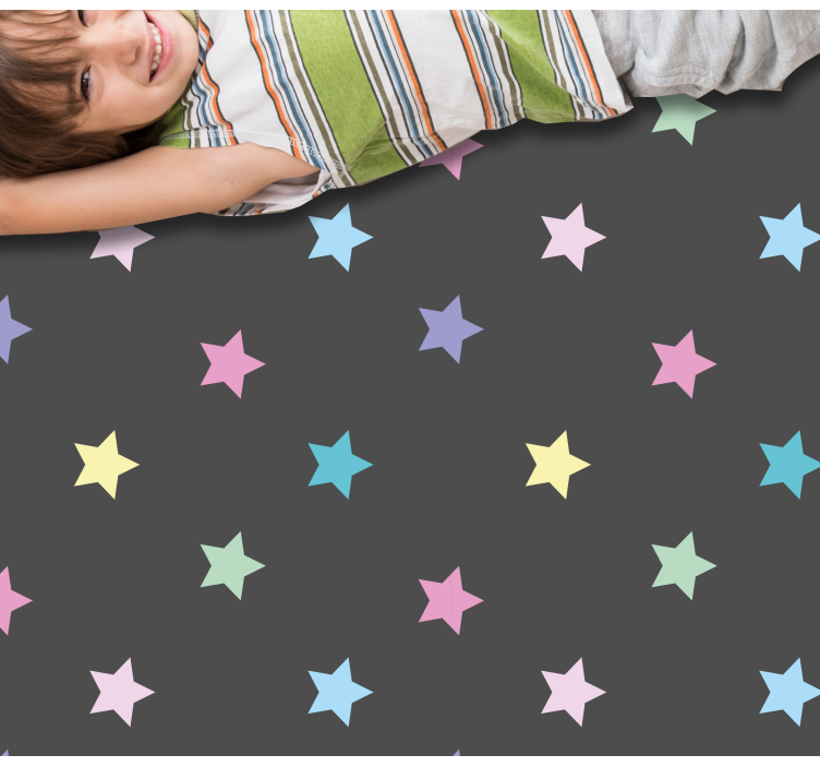 Colorful kids pattern star vinyl rug - TenStickers