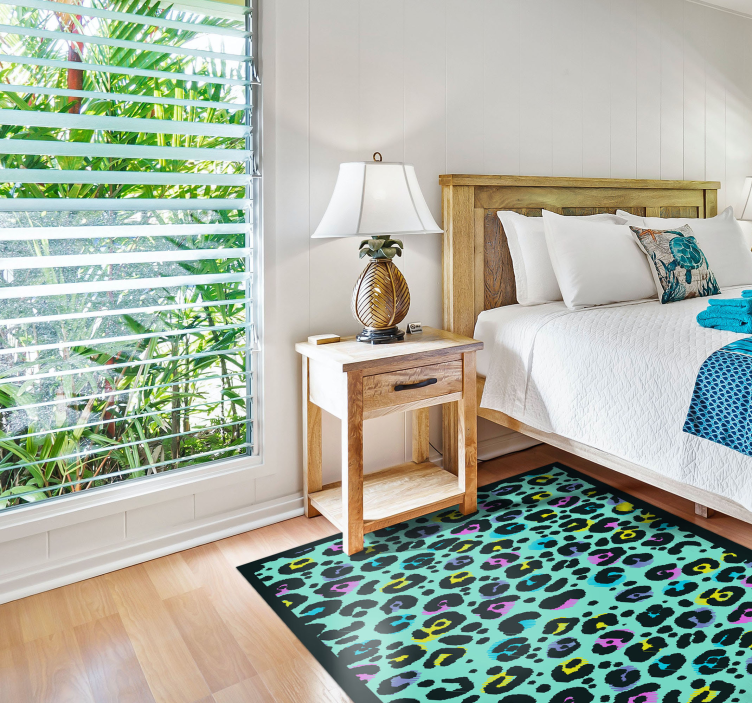 Colorful Leopard Pattern animal print vinyl rug - TenStickers