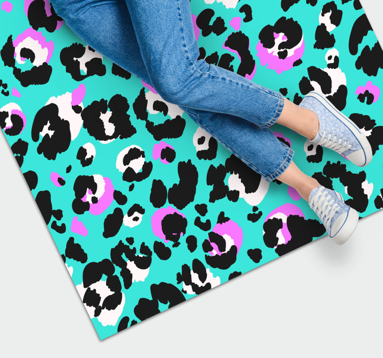Colorful Leopard Spots animal print vinyl rug - TenStickers