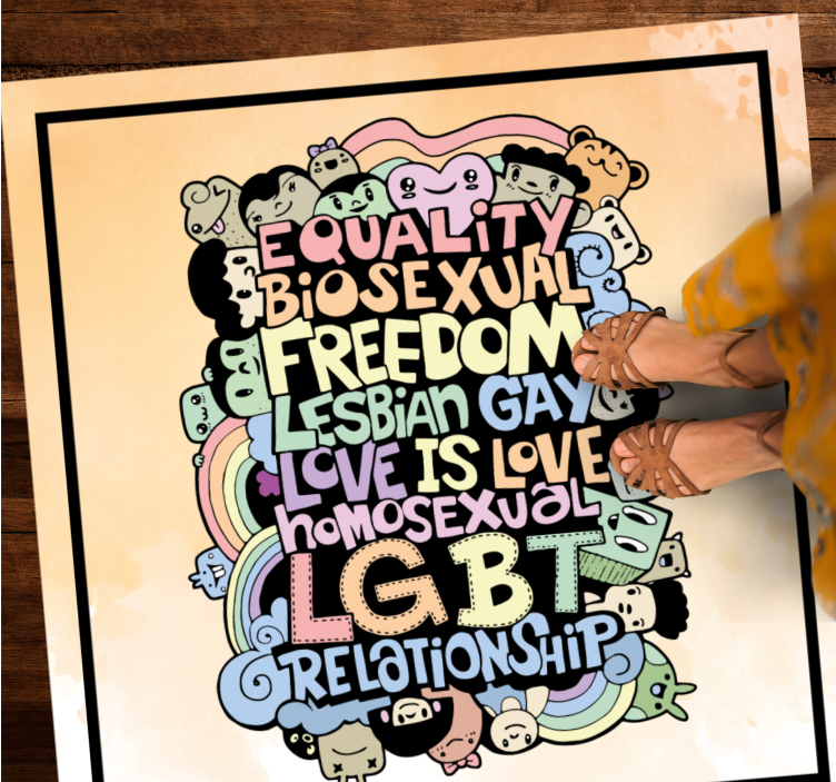 Colorful LGBT Message custom rug - TenStickers