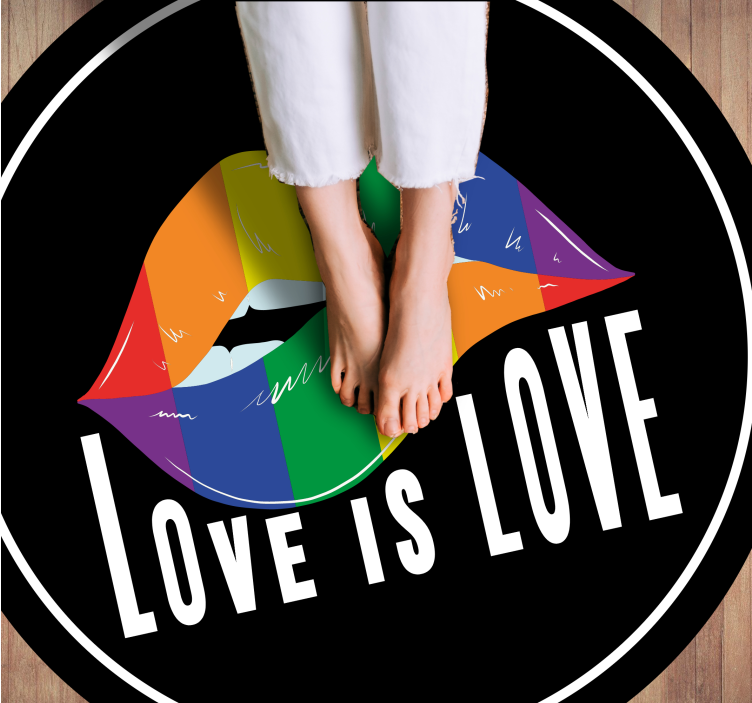 Colorful Lip Motif custom rug - TenStickers