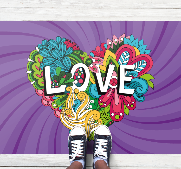 Colorful Love Illustration custom rug - TenStickers