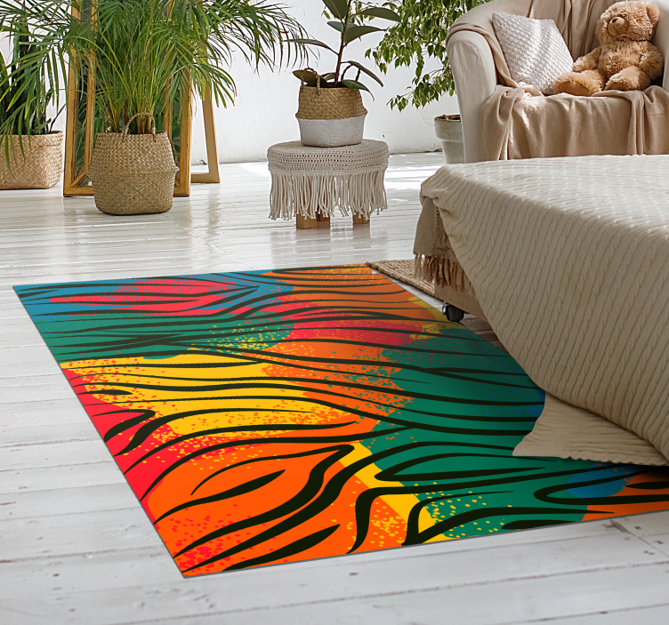 Colorful nature motif nature vinyl rug - TenStickers