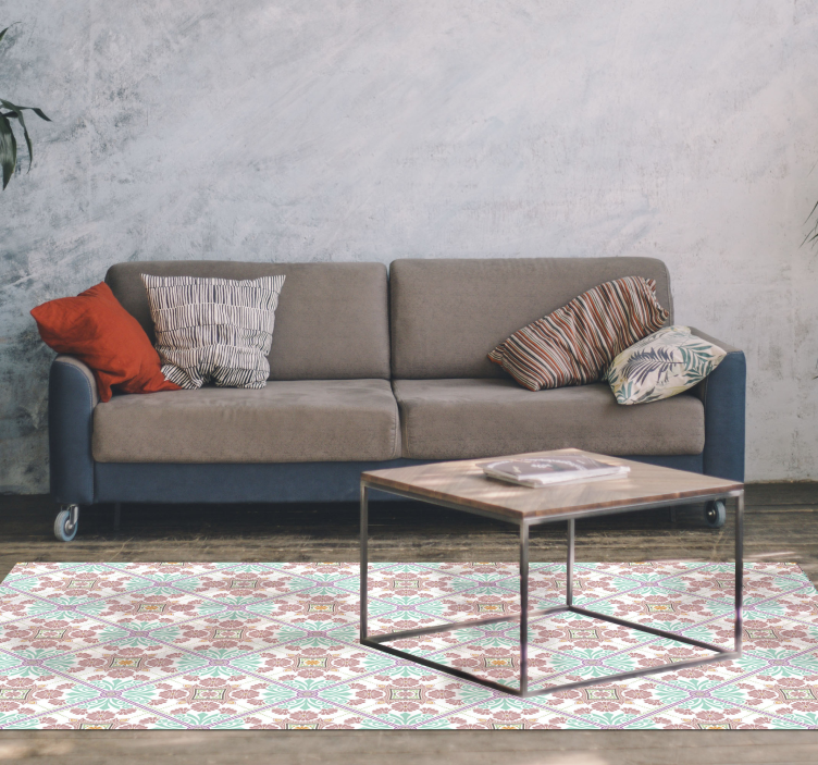 Colorful Ornamental Tiles mosaic vinyl rug - TenStickers