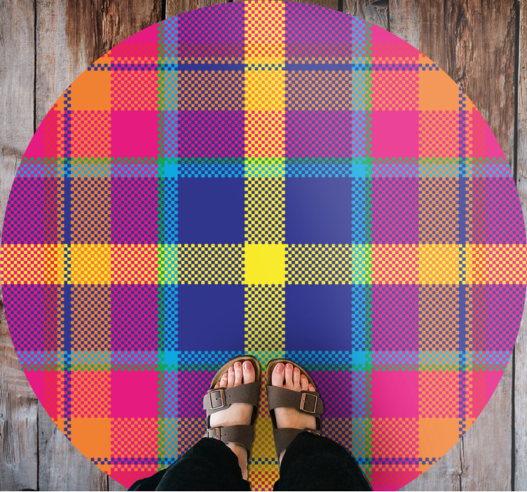 Colorful Plaid Pattern geometric vinyl rug - TenStickers