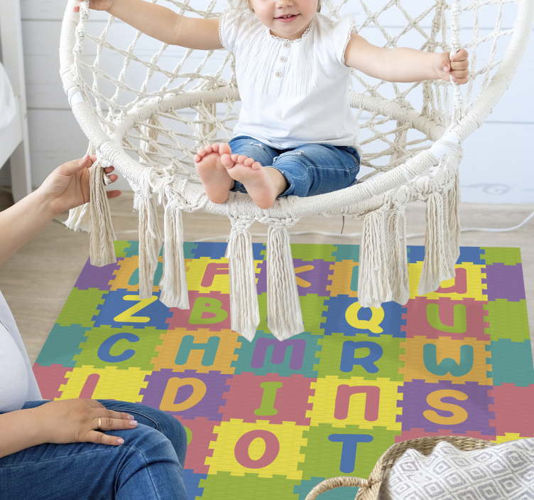 Colorful play design alphabet vinyl rug - TenStickers