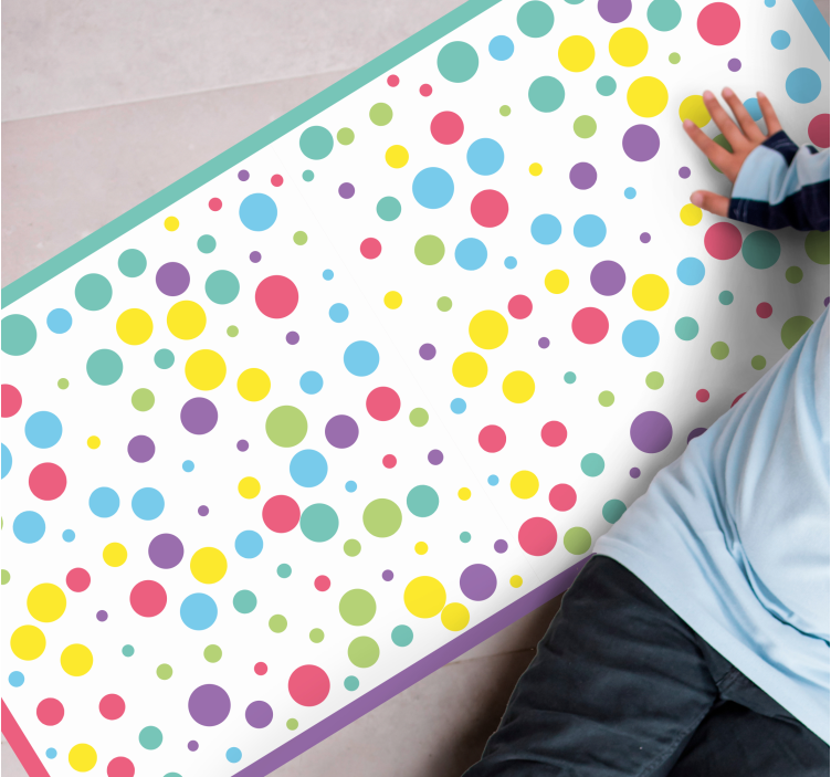 Colorful Playful Dots kids vinyl rug - TenStickers
