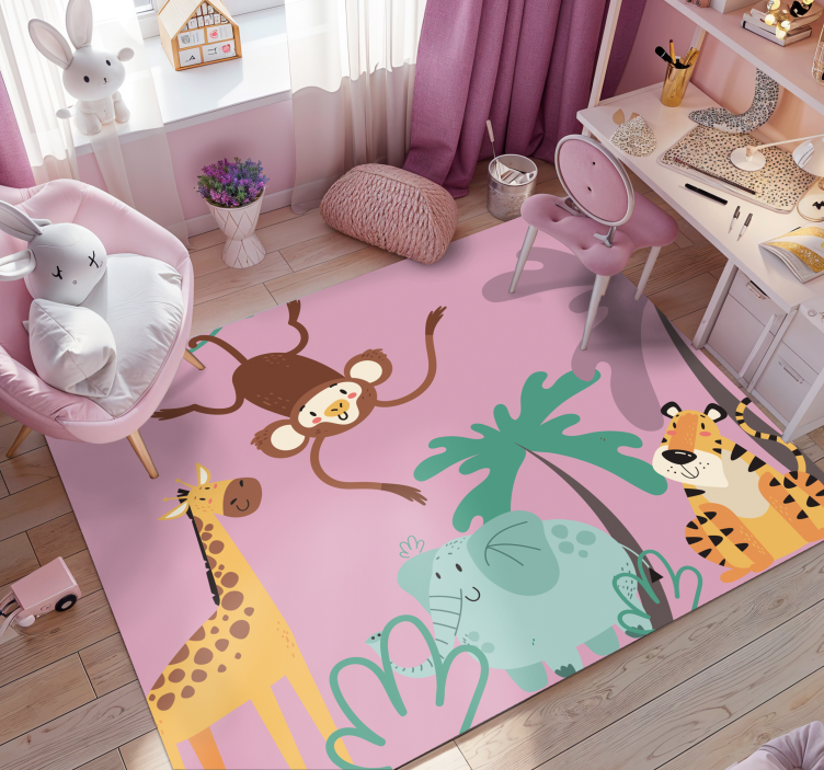 Cartoon Safari Animals Mat - TenStickers