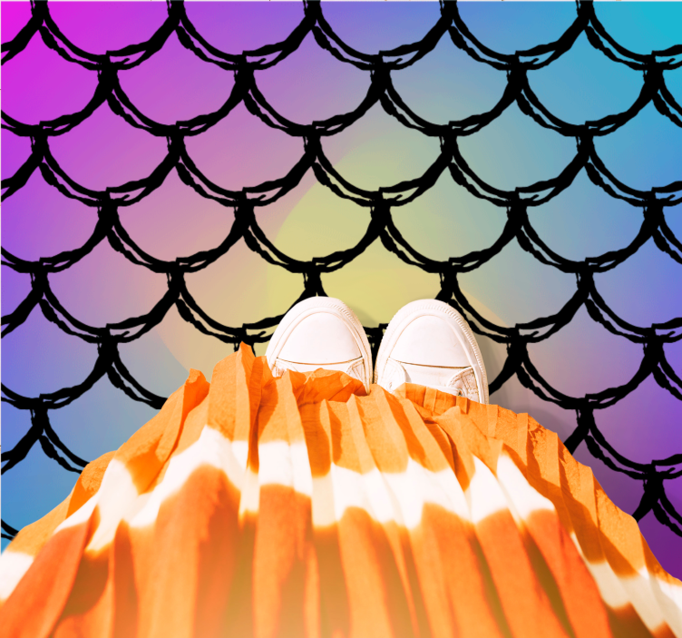 Colorful Scaled Pattern road vinyl rug - TenStickers