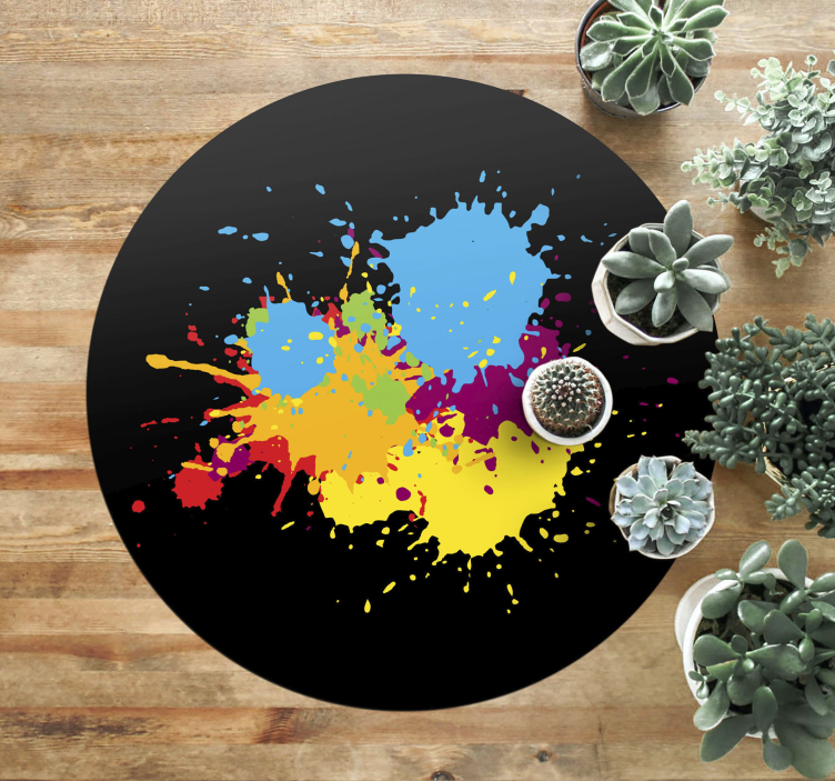 Colorful splash stains teen vinyl rug - TenStickers