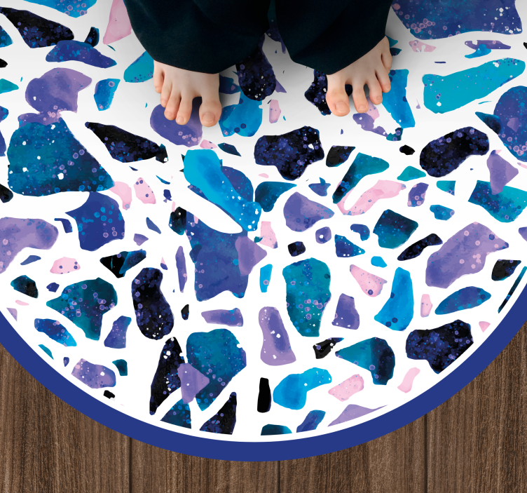 Colorful stone mosaic marble vinyl rug - TenStickers
