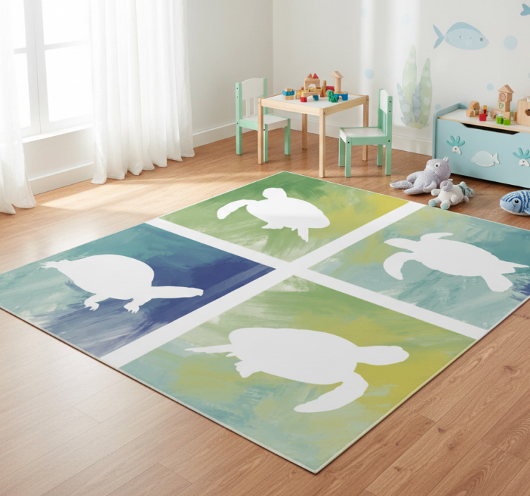 Colorful turtle pack animal vinyl rug - TenStickers