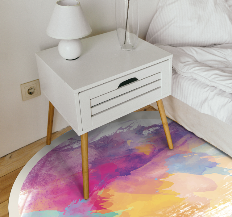 Colorful Watercolor Splash textured vinyl rug - TenStickers