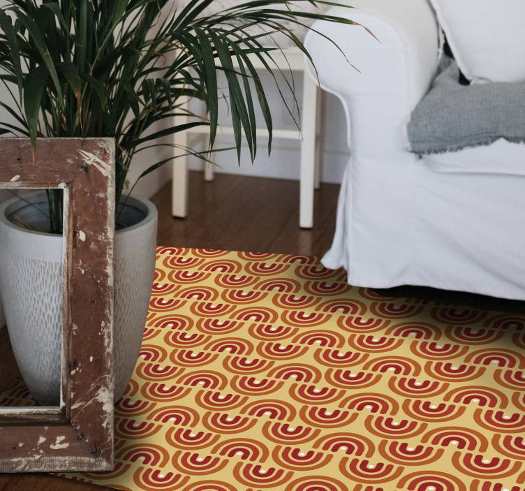 Colorful Wave Pattern geometric vinyl rug - TenStickers