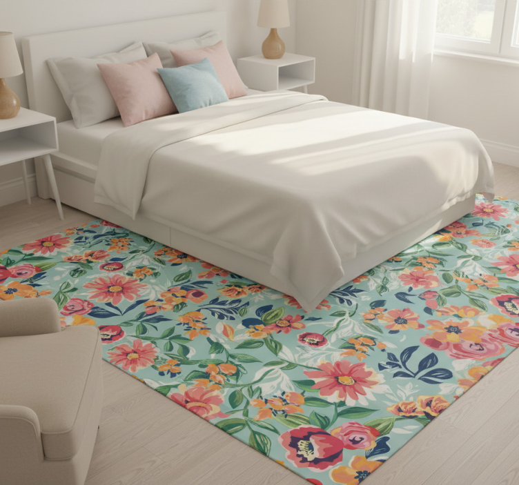 Colorful wild pattern bedroom vinyl rug - TenStickers