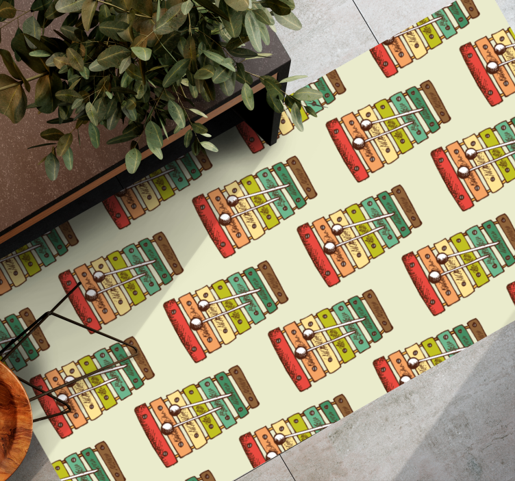 Colorful Xylophone Pattern teen vinyl rug - TenStickers