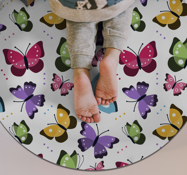 Colourful Butterflies Floor Mat - TenStickers