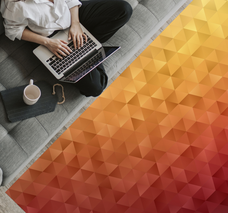 Colourful gradient geometric vinyl rug - TenStickers