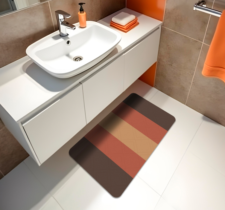Colourful stripes bathroom vinyl rug - TenStickers