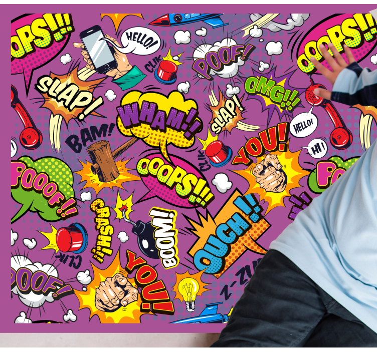 Comic dialogue bubbles teen vinyl rug - TenStickers