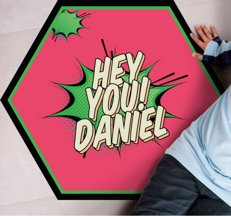 Comic Style Greeting custom vinyl rug - TenStickers