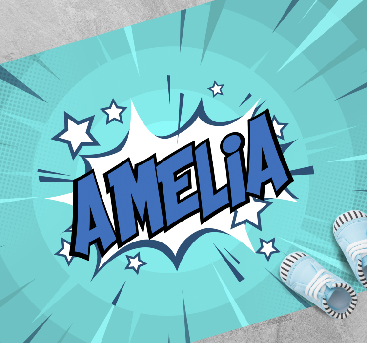 Comic style name teen vinyl rug - TenStickers