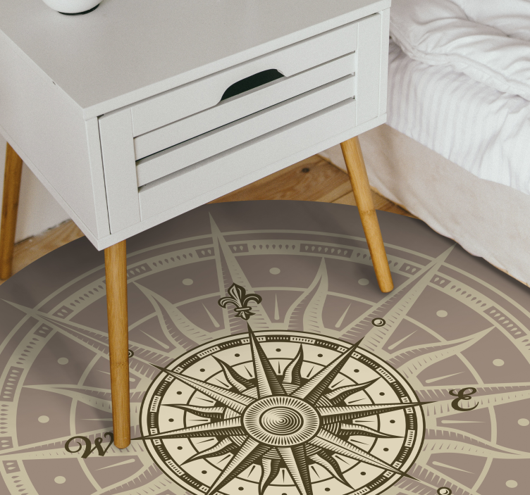 Compass Navigation Design world map vinyl rug - TenStickers