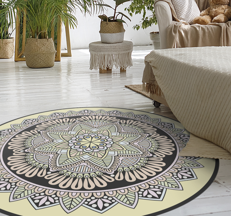 Complex Circular Motif mandala vinyl rug - TenStickers