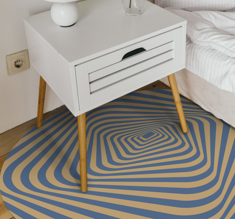 Concentric Stripes striped vinyl rug - TenStickers
