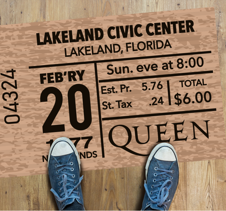 Concert Ticket Replica custom rug - TenStickers