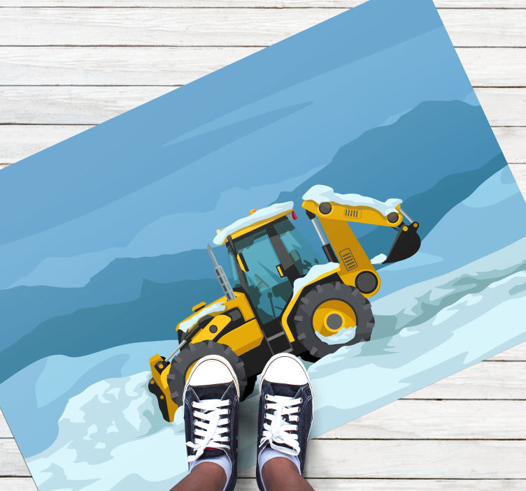 Construction Excavator kids vinyl rug - TenStickers