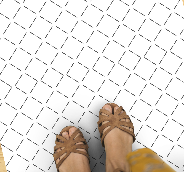 Continuous Line Pattern geometric vinyl rug - TenStickers