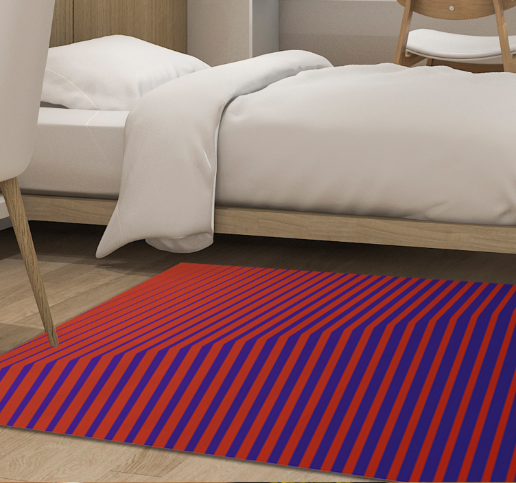 Contrast Stripes striped vinyl rug - TenStickers