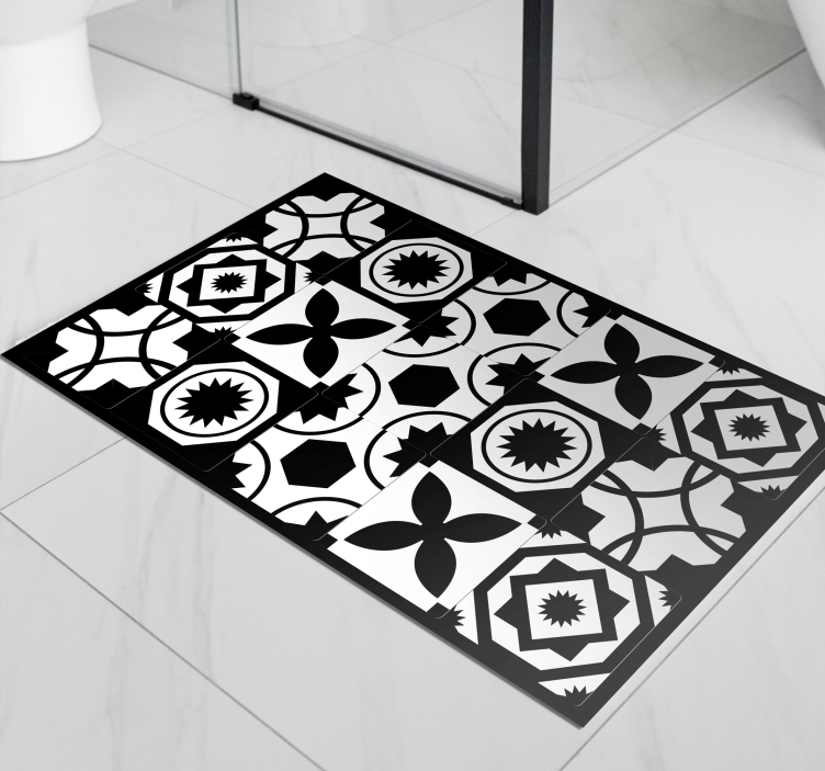 Contrasting patterns kitchen vinyl rug - TenStickers