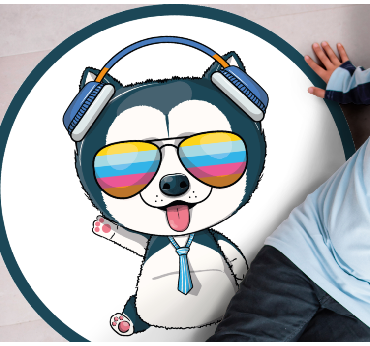 Cool Doggy Character kids vinyl rug - TenStickers