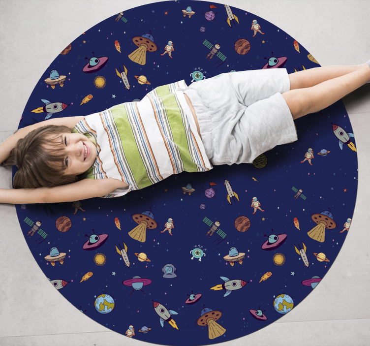 Cosmic expedition concept kids vinyl rug - TenStickers