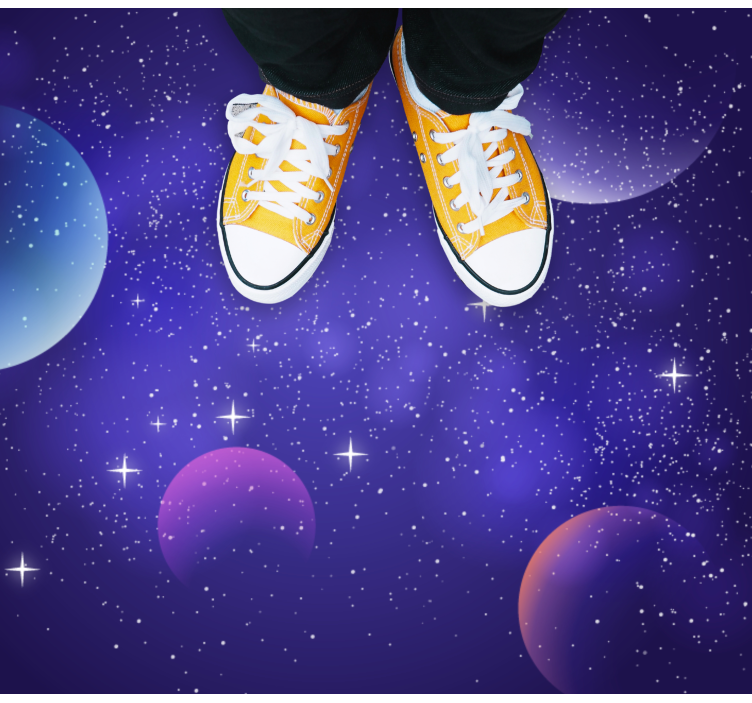 COSMIC SPACE SCENE star vinyl rug - TenStickers