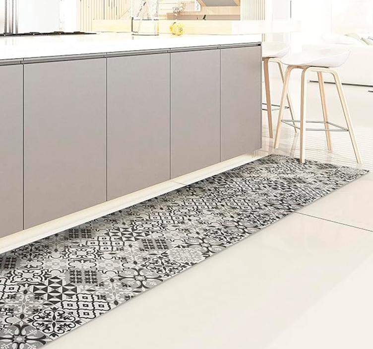 Crearreda  Gris tile vinyl rug - TenStickers