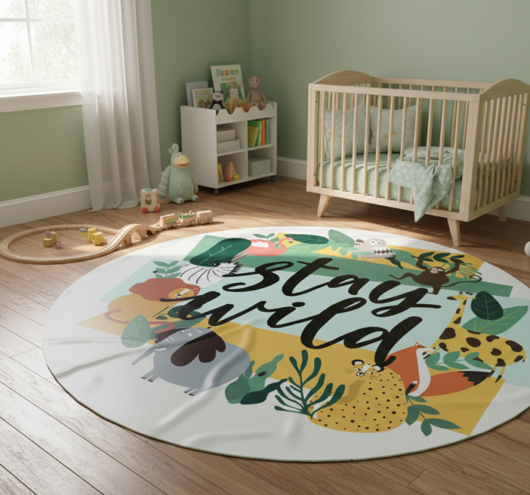 Crown jungle animals animal vinyl rug - TenStickers