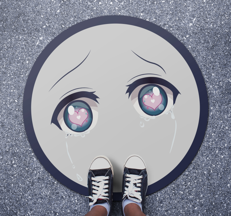 Crying Anime Face kids vinyl rug - TenStickers