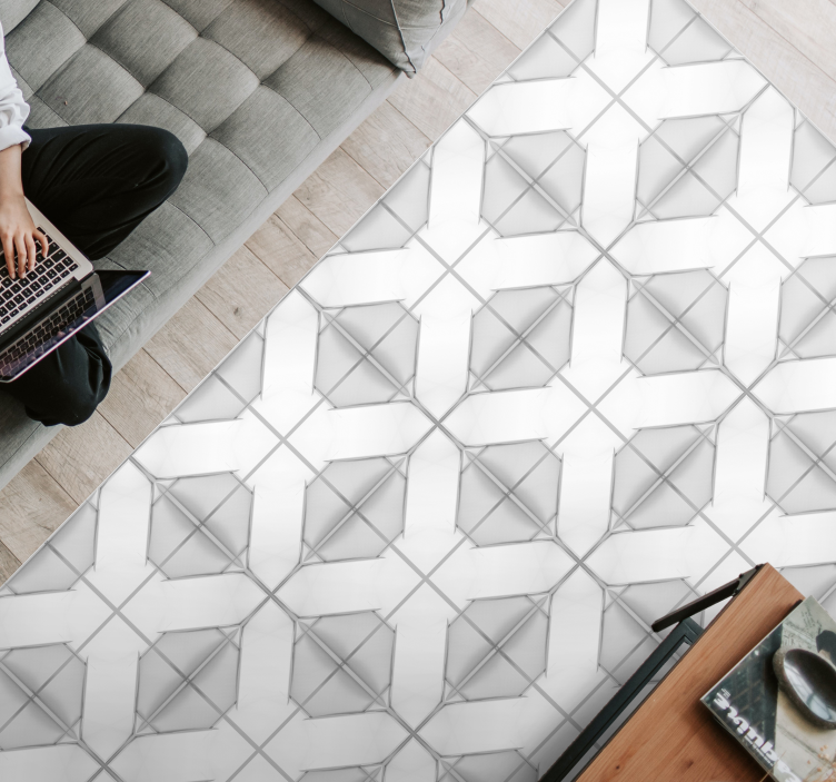 Cubist Symmetry geometric vinyl rug - TenStickers
