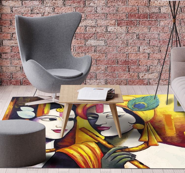 Cultural Essence living room vinyl rug - TenStickers