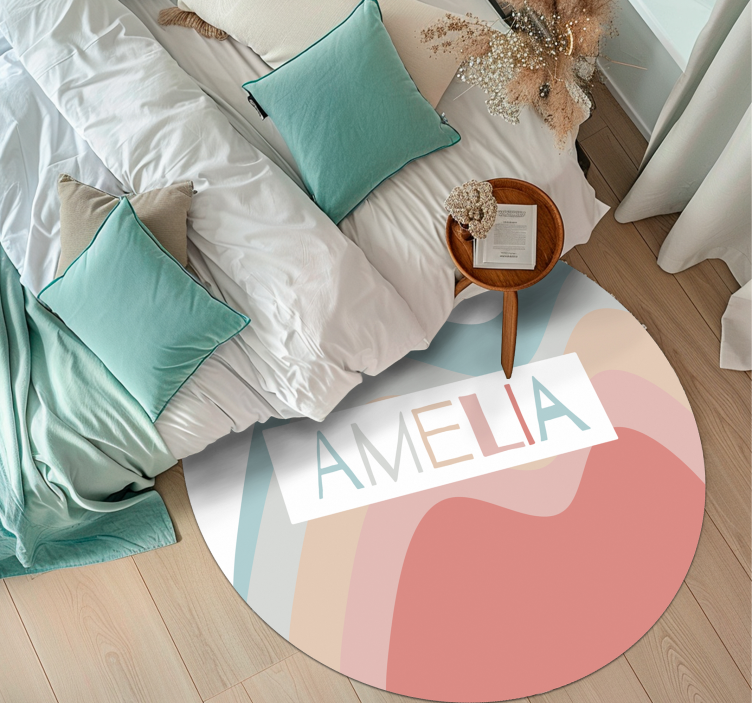 Custom Striped Name Design customised mats - TenStickers