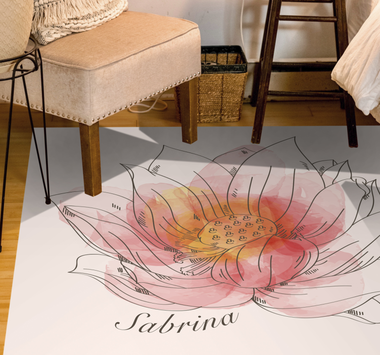 Customizable Lotus custom vinyl rug - TenStickers