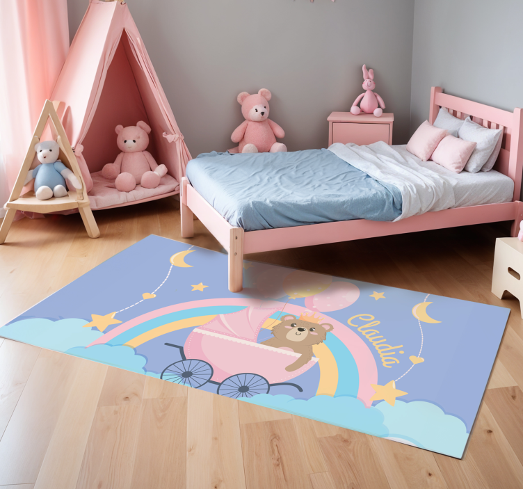 Customizable Nursery Pram Motif bedroom rug - TenStickers