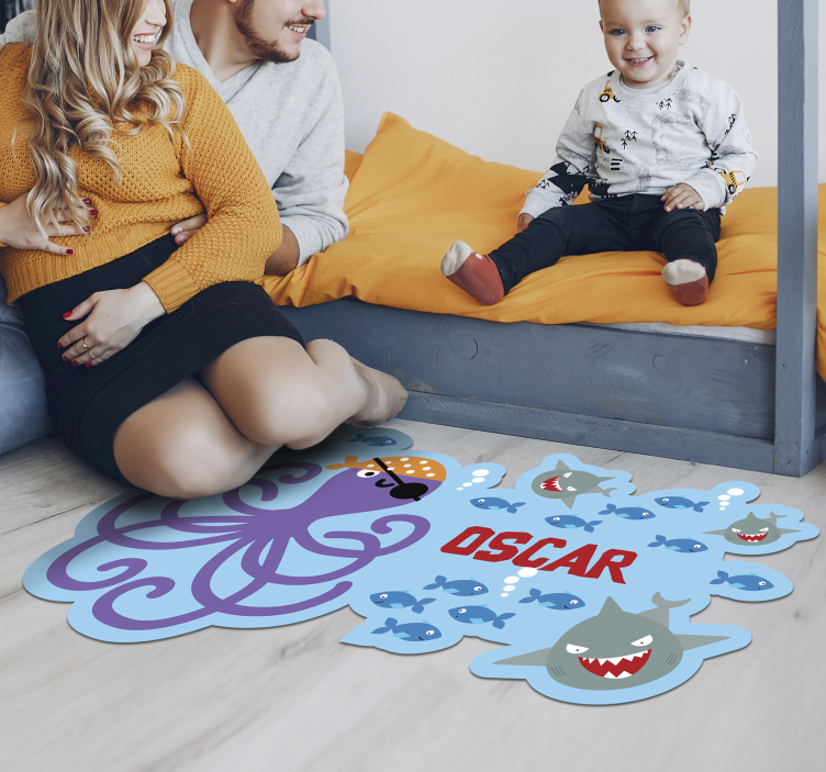 Customizable Ocean Creatures Accent customised mats - TenStickers